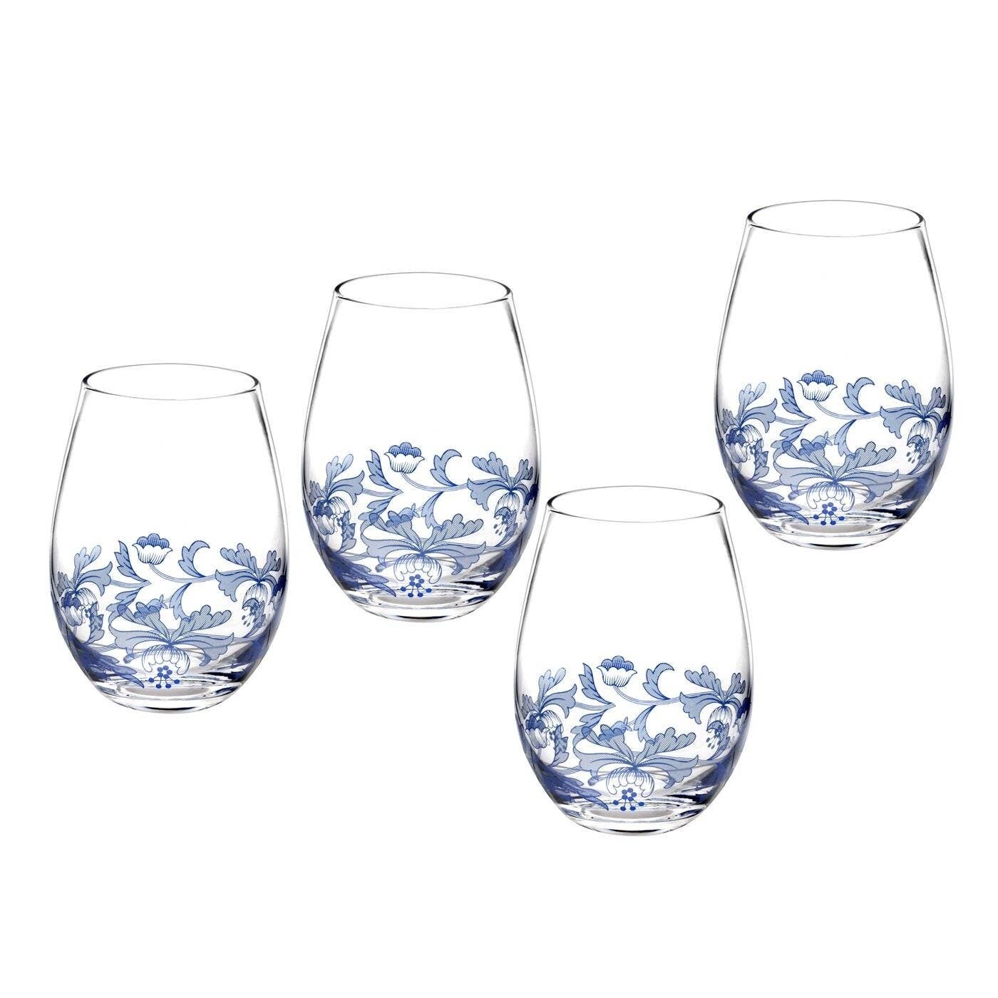 Portmeirion, Spode, Pimpernel, Wrendale Designs - Spode Blue Italian 19oz Stemless Glasses Set of 4