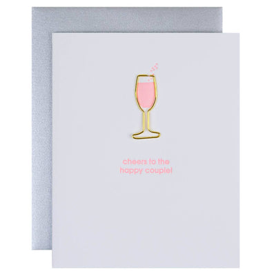 Chez Gagné - Cheers to the Happy Couple Paper Clip Letterpress Card