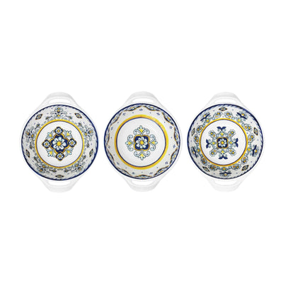 Le Cadeaux - Sorrento Set of Three Assorted Handled Bowls 6" - Tarvos Boutique