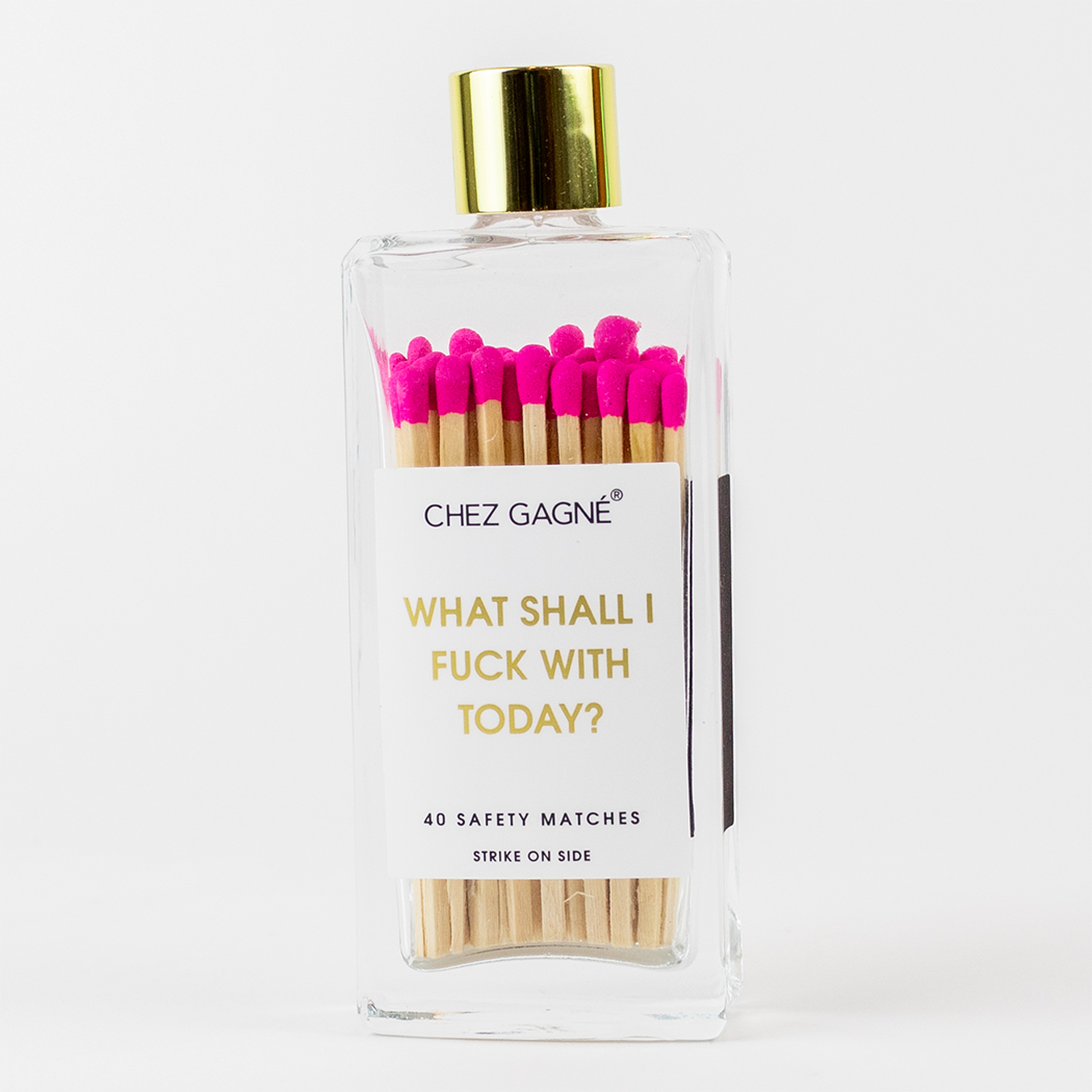 Chez Gagné - What Shall I Fuck With Today Matches - Glass Bottle Matchsticks- Pink