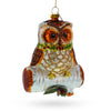 BestPysanky - Wise Owl Perched on Branch Blown Glass Ornament