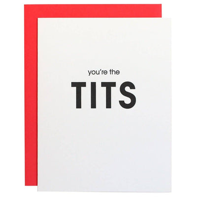 Chez Gagné - You're the Tits Letterpress Greeting Card