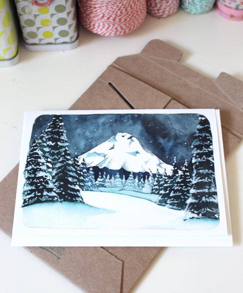 michele maule - Greeting Card - Mt Hood Wonderland