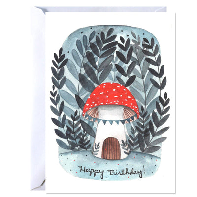 michele maule - Birthday Card - Mushroom House