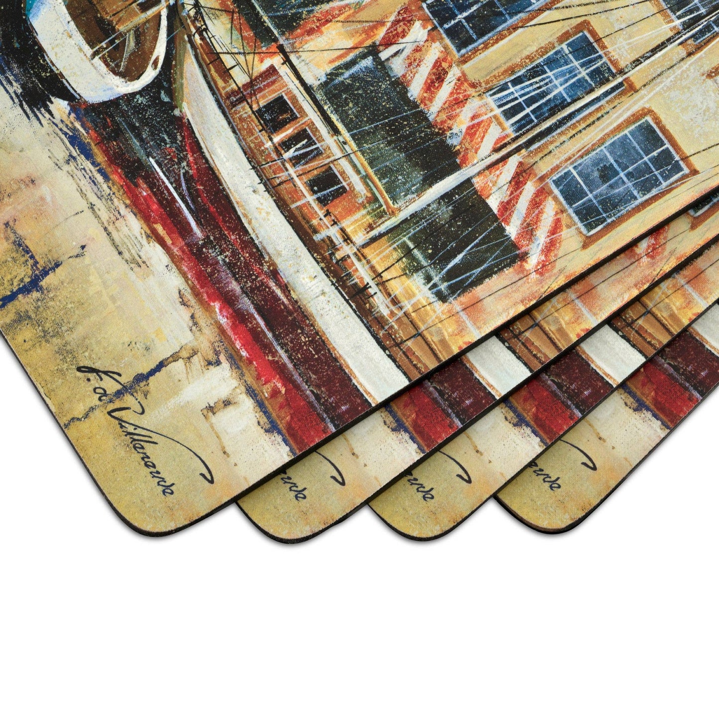Pimpernel - Boat Scene Placemats Set of 4: MDF, Cork Backed / Boat Scene
