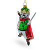 BestPysanky - Regal Mouse King Wielding a Sword Glass Ornament