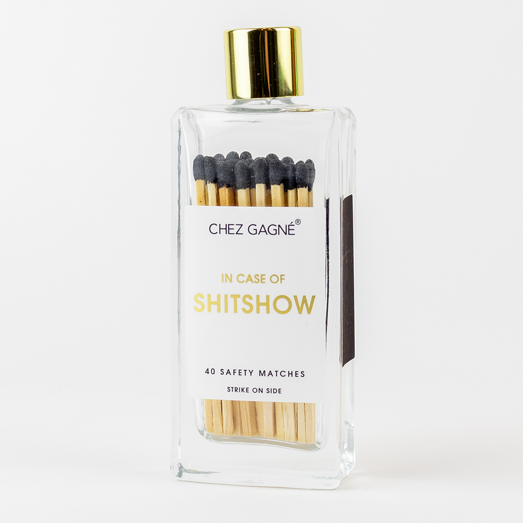 Chez Gagné - In Case of Shitshow Matches - Glass Bottle Matchsticks - Black