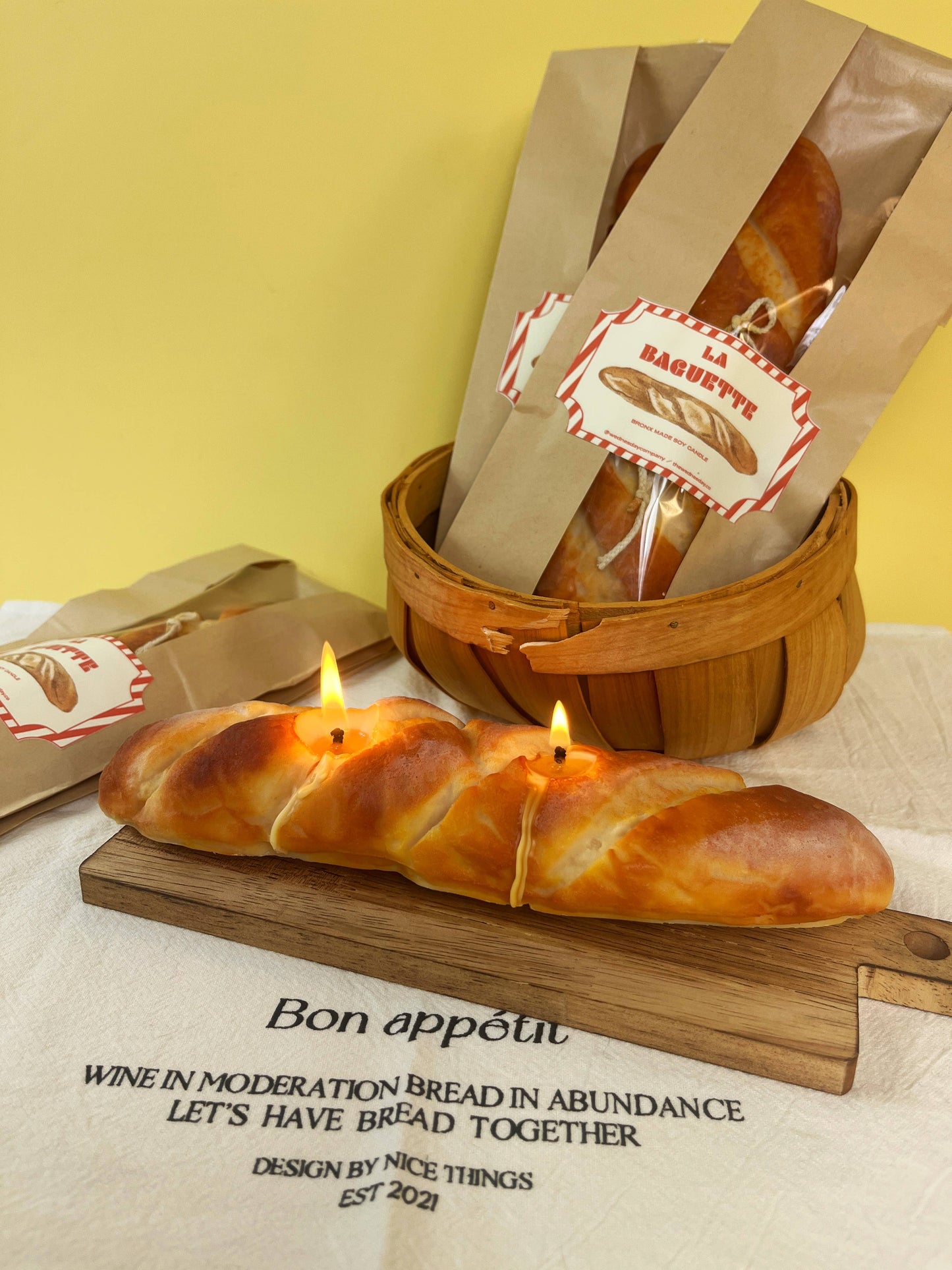 The Wednesday Co - French Baguette Candle: Short Baguette SCENTED