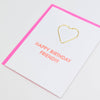 Chez Gagné - Happy Birthday Friend - Heart Paper Clip Letterpress Card