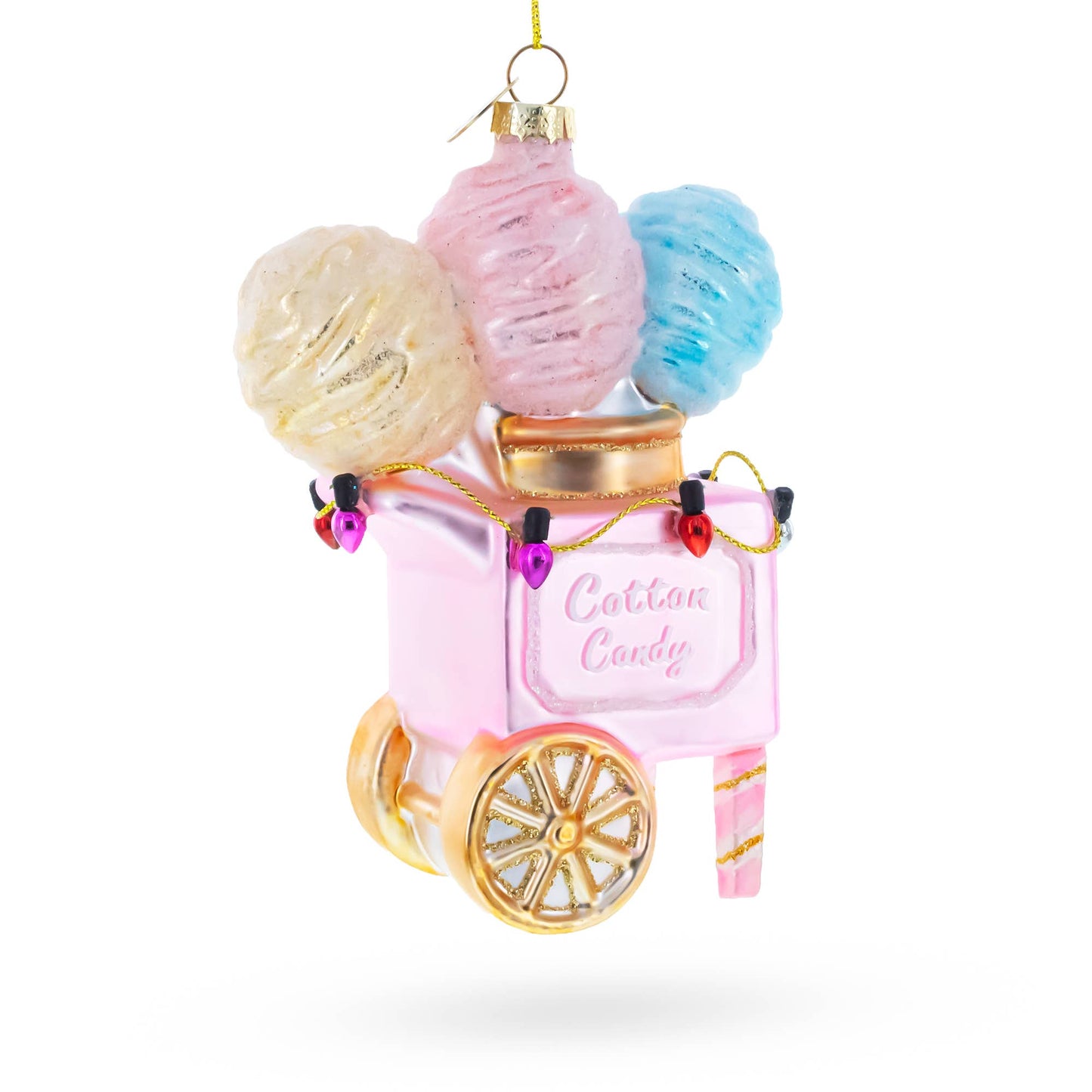 BestPysanky - Cotton Candy Cart Glass Ornament