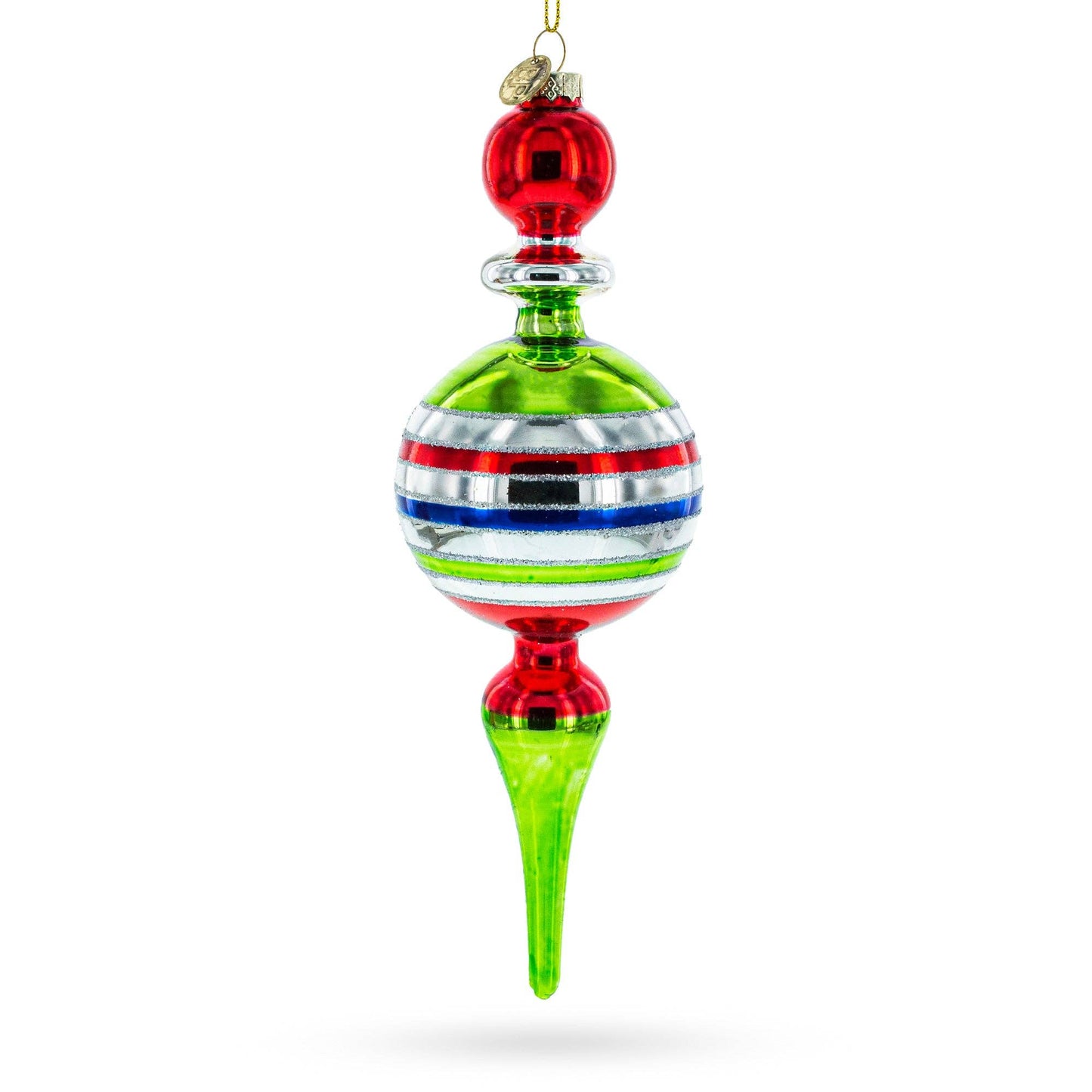 BestPysanky - Multicolored Finial Handcrafted Glass Ornament