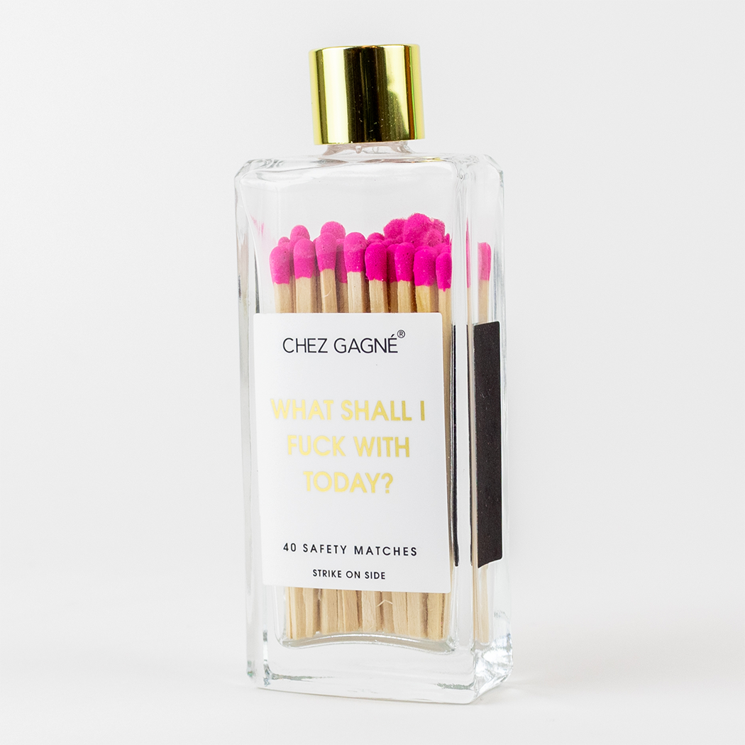 Chez Gagné - What Shall I Fuck With Today Matches - Glass Bottle Matchsticks- Pink