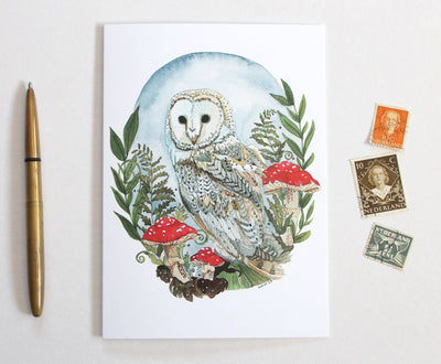 michele maule - Greeting Card - Barn Owl