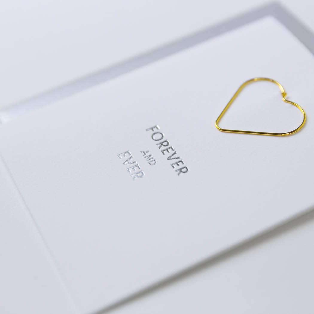 Chez Gagné - Forever and Ever Heart Paper Clip Letterpress Greeting Card