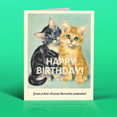 OffensiveDelightful - ASSHOLE CATS birthday card