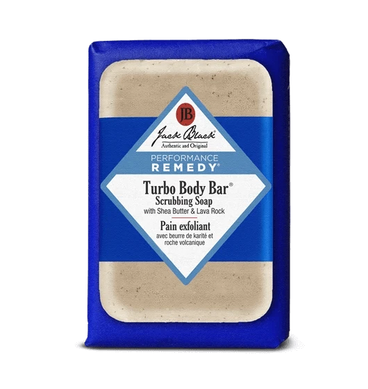 JACK BLACK - Turbo Body Bar Scrubbing Soap with Shea Butter & Natural Lava Rock - Tarvos Boutique