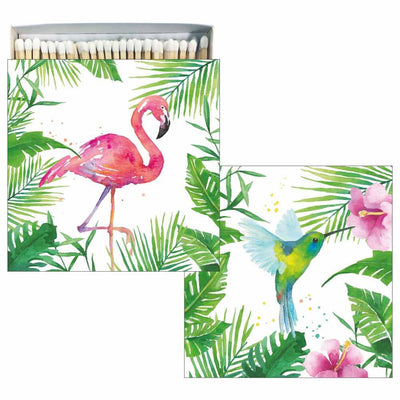 Paperproducts Design - MATCHES SQUARE - TROPICAL FLAMINGO/HUMMINGBIRD