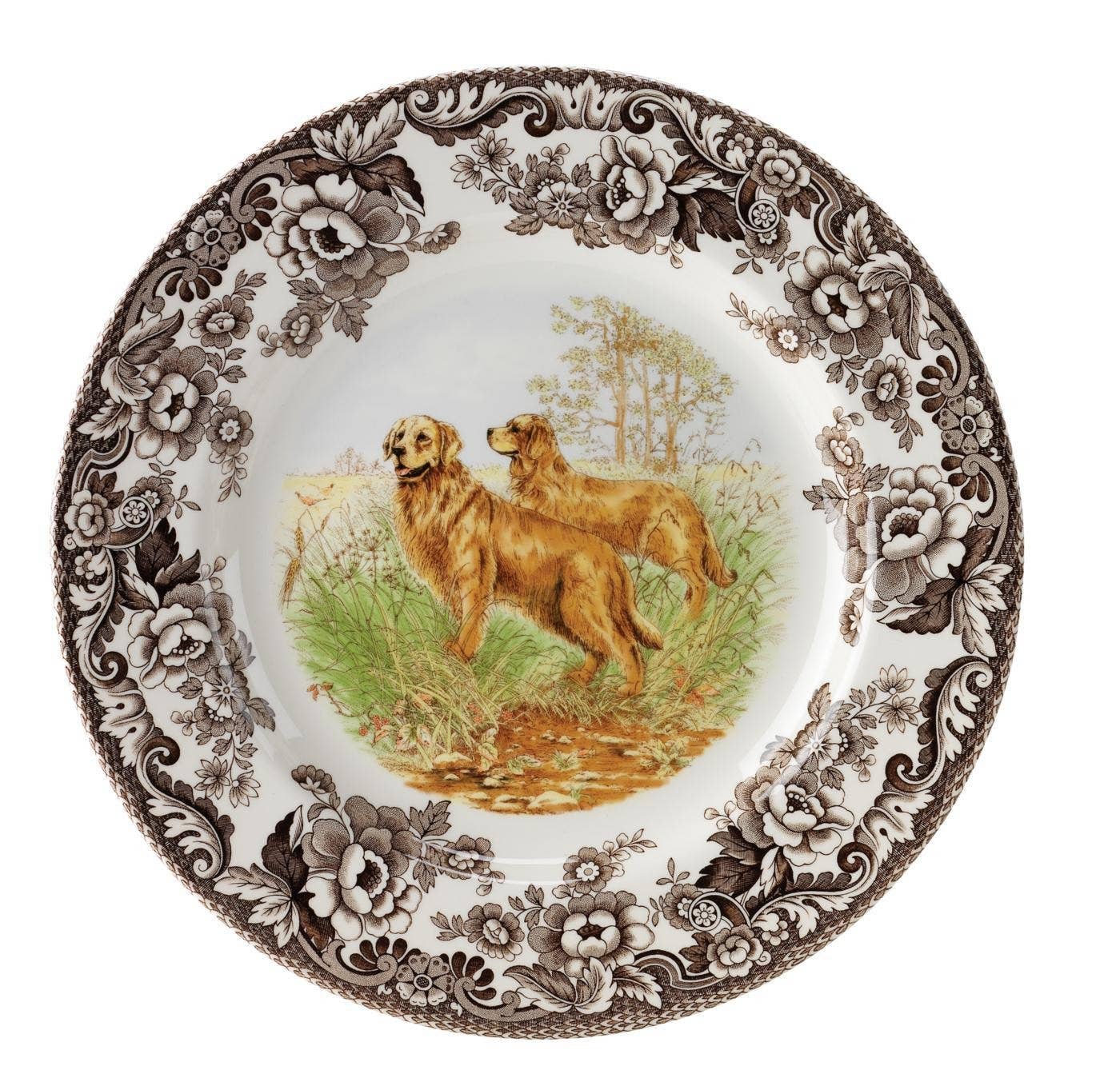 Portmeirion, Spode, Pimpernel, Wrendale Designs - Spode Woodland Salad Plate 8 inch (Golden Retriever)