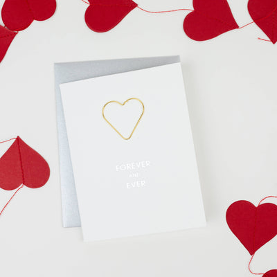 Chez Gagné - Forever and Ever Heart Paper Clip Letterpress Greeting Card