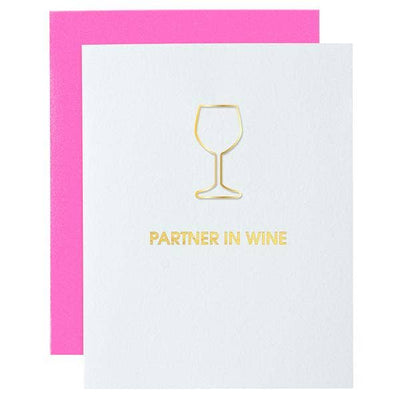 Chez Gagné - Partner in Wine Paper Clip Letterpress Greeting Card