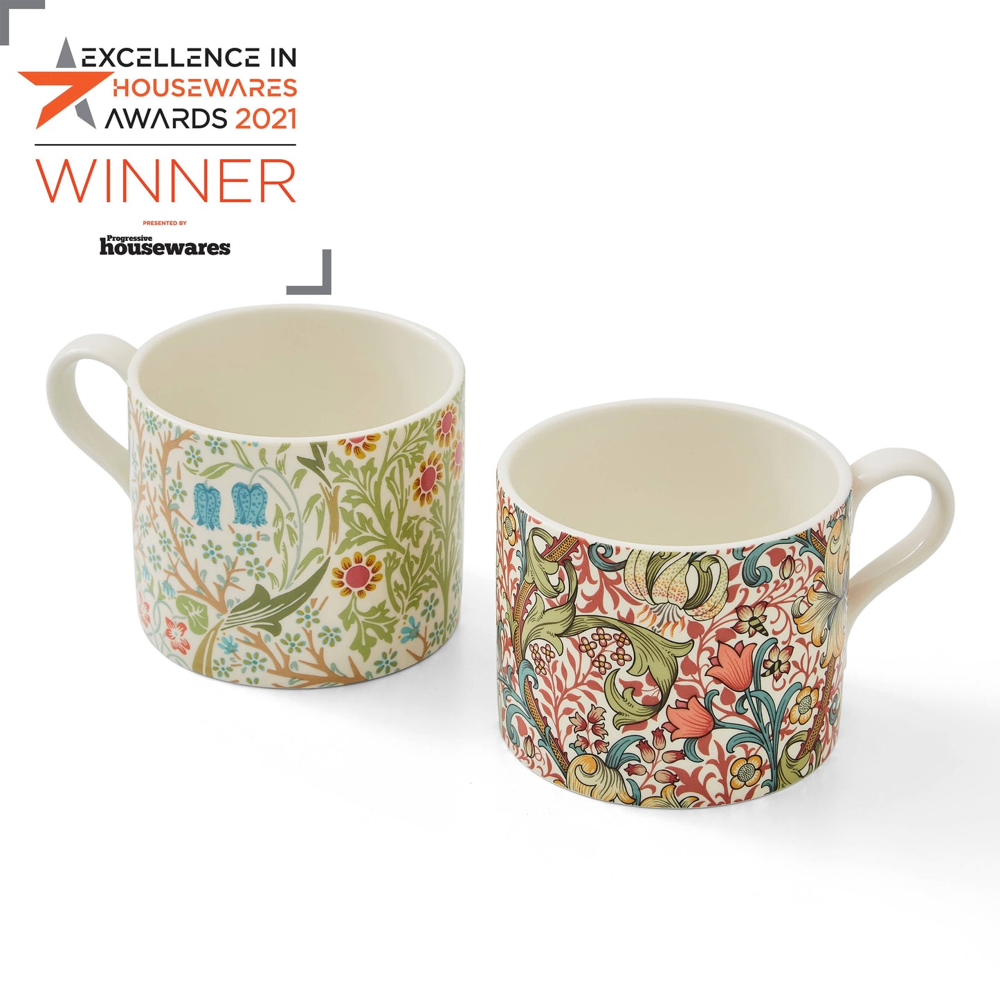 Spode - MUGS S/2 BLACKTHORN & GOLDEN LILY: Morris & Co