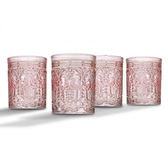 Godinger - Set of Four Jax Pink Drinkware
