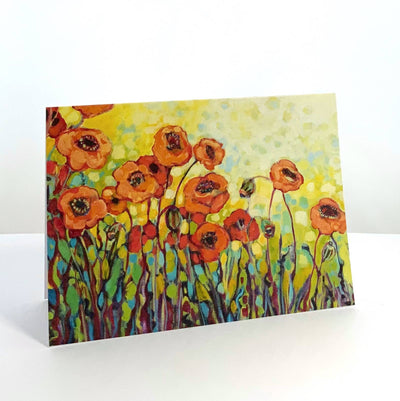 Jennifer Lommers - Orange Poppies Blank Note Card