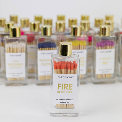 Chez Gagné - Fire in the Hole Matches - Glass Bottle Matchsticks - Orange