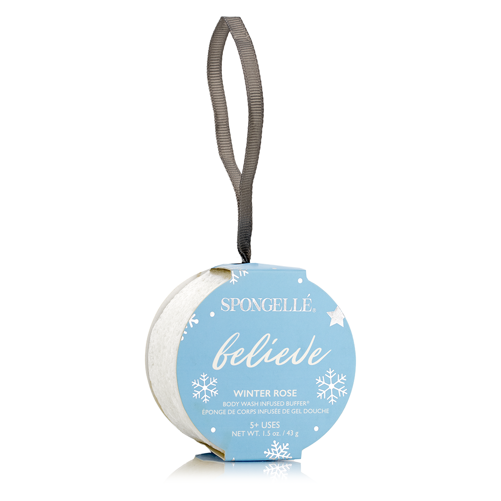 Spongellé - Winter Rose Holiday Ornament Buffer Christmas Stocking Gift