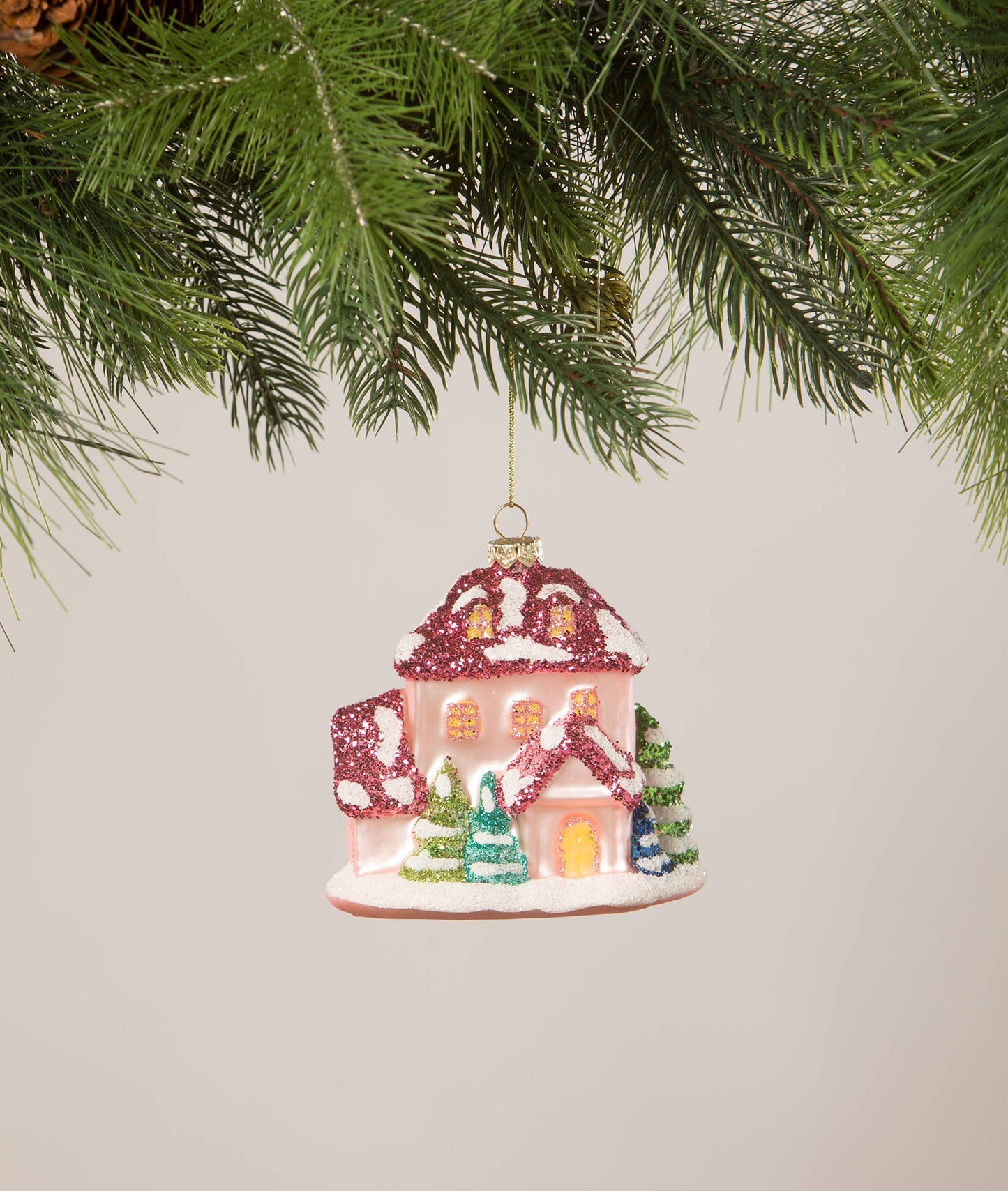 Bethany Lowe Designs - Pink and Brights House Ornament