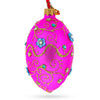 BestPysanky - Diamond Flowers on Pink Glass Egg Ornament