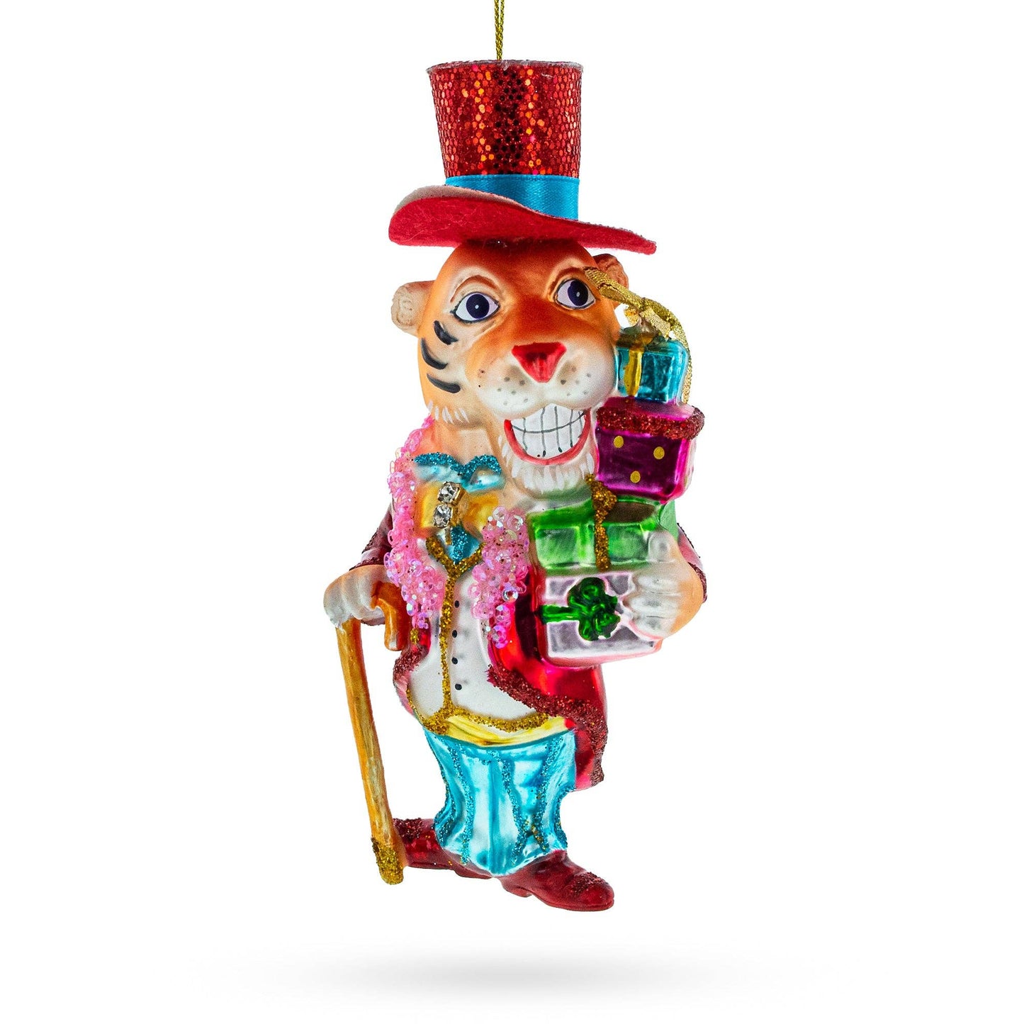 BestPysanky - Dapper Tiger Gentleman Glass Ornament