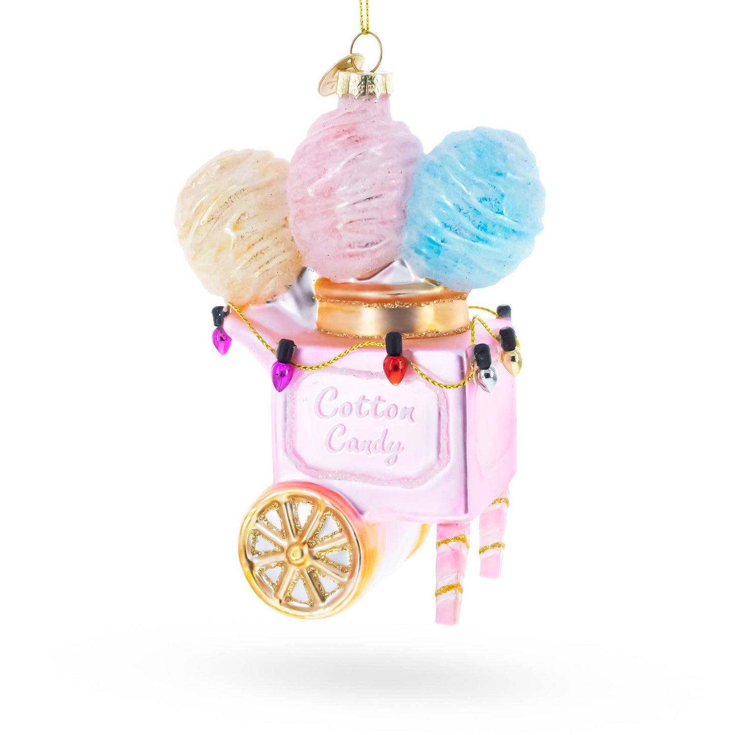 BestPysanky - Cotton Candy Cart Glass Ornament