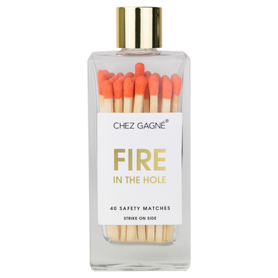 Chez Gagné - Fire in the Hole Matches - Glass Bottle Matchsticks - Orange