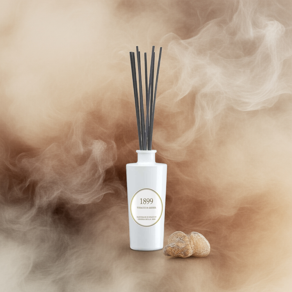 Cereria Molla - Tobacco & Amber White & Gold Premium Reed Diffuser