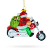 BestPysanky - Santa's Joyride: Scooter-Riding Santa Glass Ornament