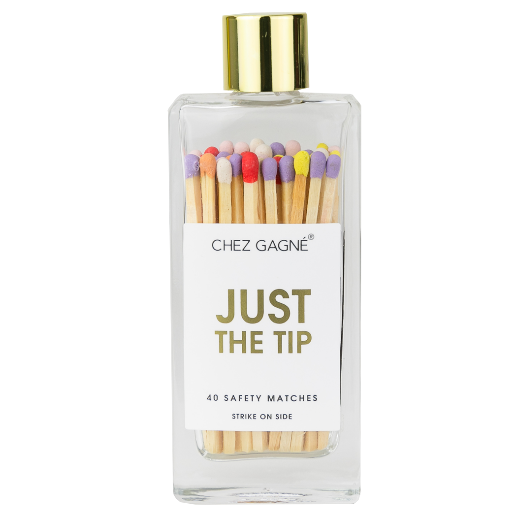 Chez Gagné - Just the Tip Matches - Glass Bottle Matchsticks - Rainbow