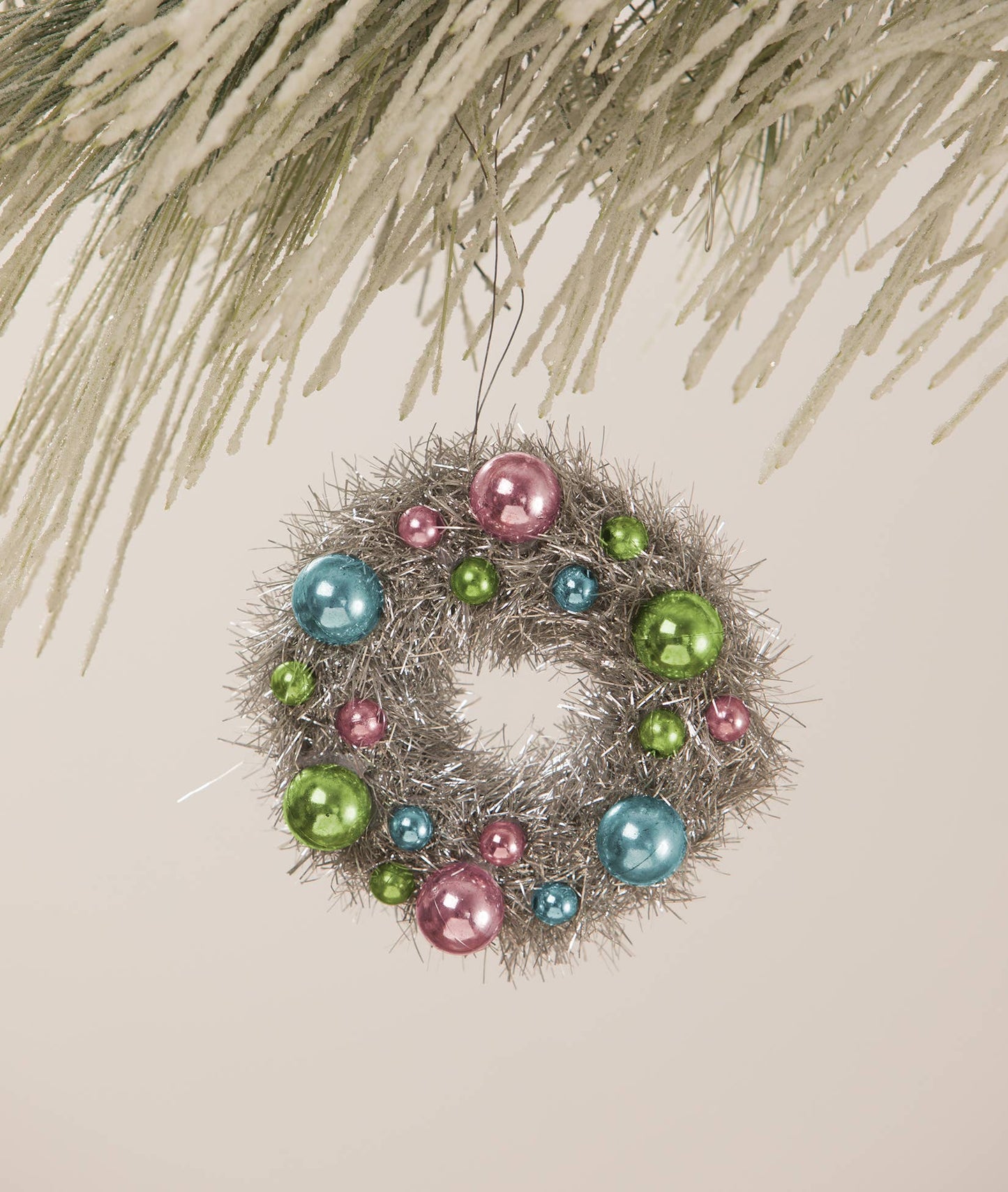 Bethany Lowe Designs - Pastel Tinsel Wreath Ornament