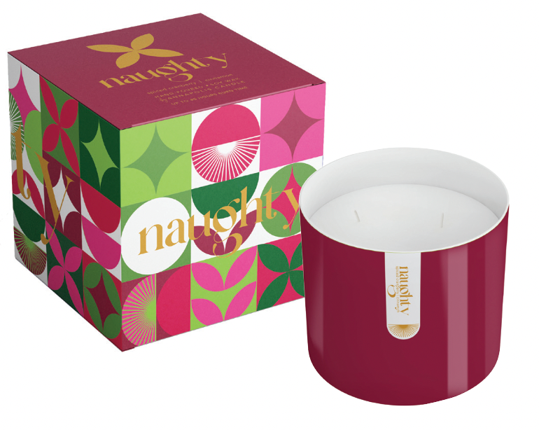 Annapolis Candle - Holiday Mood 2-wick Candle - Gift Boxed: Naughty (cranberry and cinnamon)