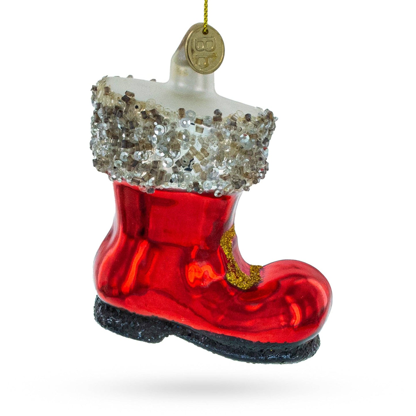 BestPysanky - Festive Santa Boot Glass Ornament