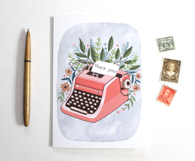 michele maule - Thank You Card - Typewriter