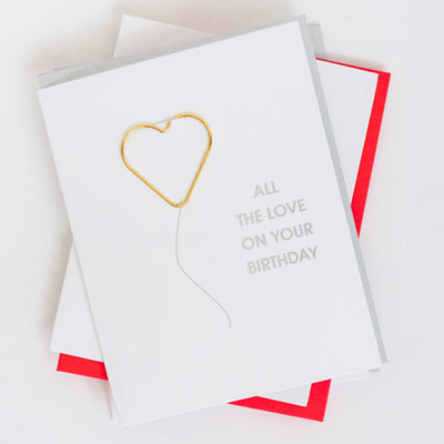 Chez Gagné - Love On Your Birthday Paper Clip Letterpress Greeting Card