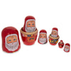 BestPysanky - 6 Santa with Christmas Gifts Wooden Nesting Dolls 5.5 Inches