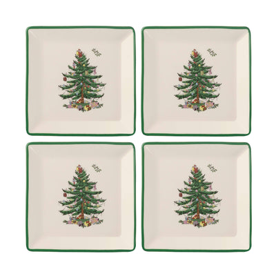 Spode - Christmas Tree Tidbit Plates S/4 5"