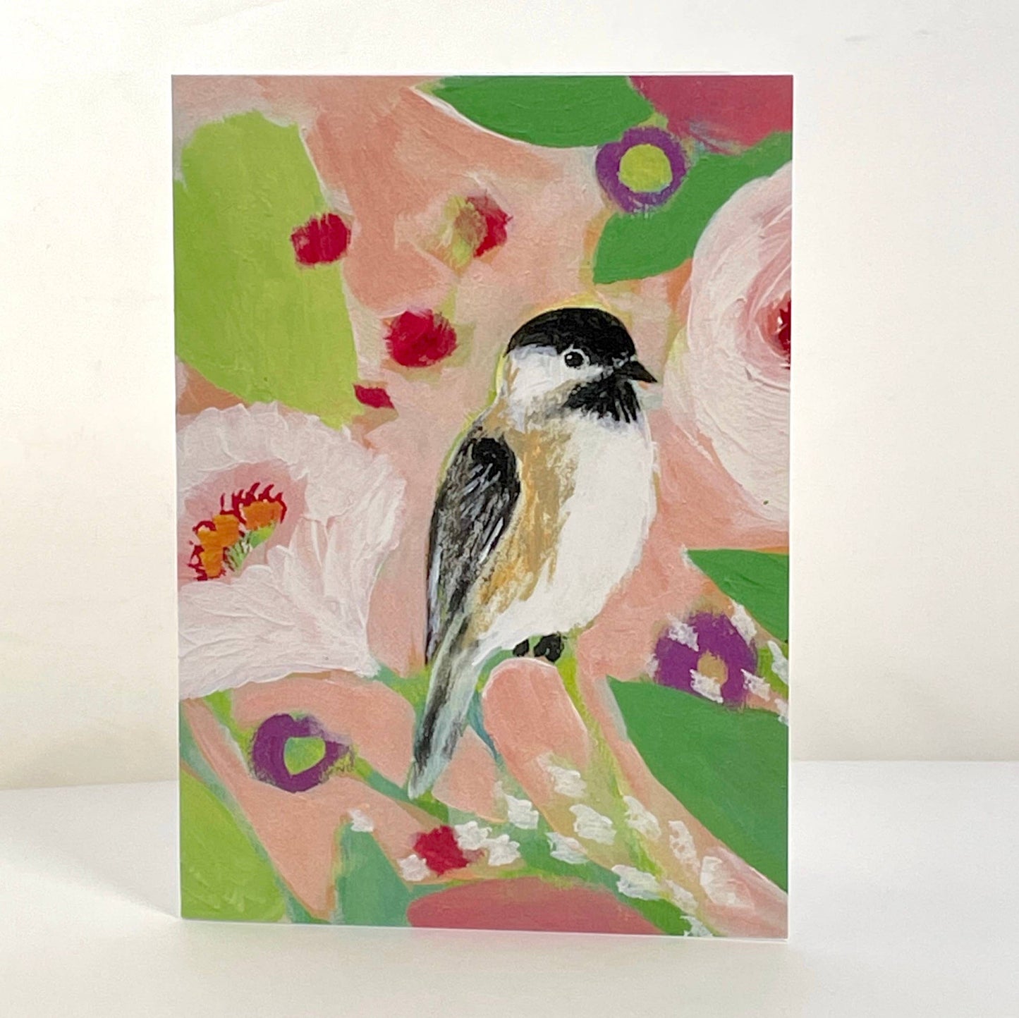 Jennifer Lommers - Spring Chickadee Blank Note Card