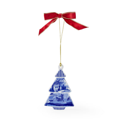 Spode - Blue Italian Tree Shaped Ornament: Blue Italian