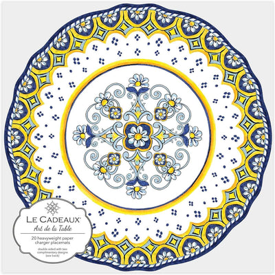 Le Cadeaux - Sorrento Scalloped Paper Charger Placemat 15" Round - Pack of 20 - Tarvos Boutique