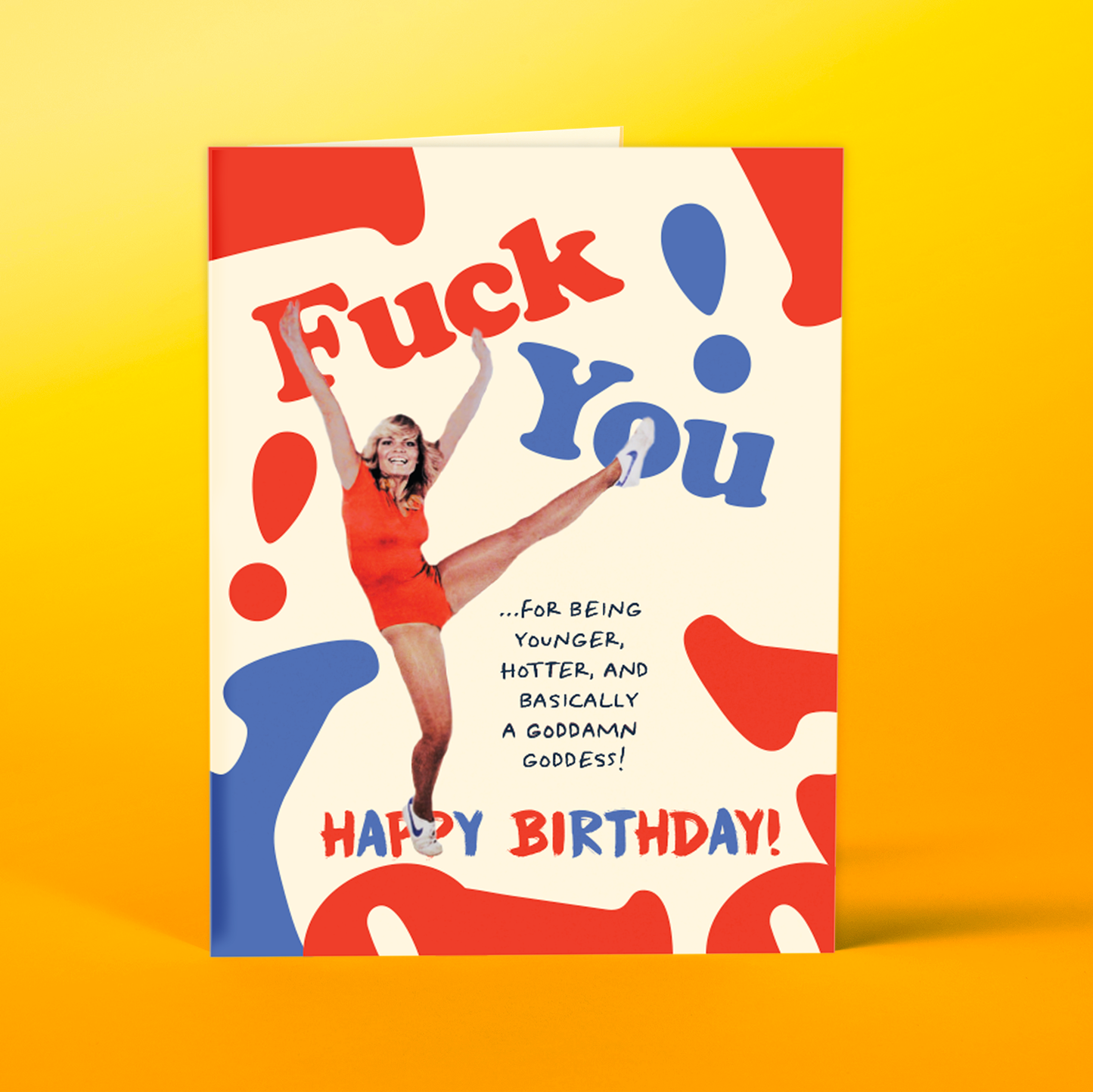 OffensiveDelightful - YOU GODDESS! birthday card: Blue