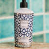 Baobab Collection Gentlemen body & hand lotion 350ml in a decorative navy blue bottle with geometric pattern.