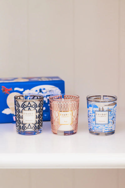 Baobab Collection - TRIO TRAVEL CANDLES MANHATTAN-PARIS-MYKONOS